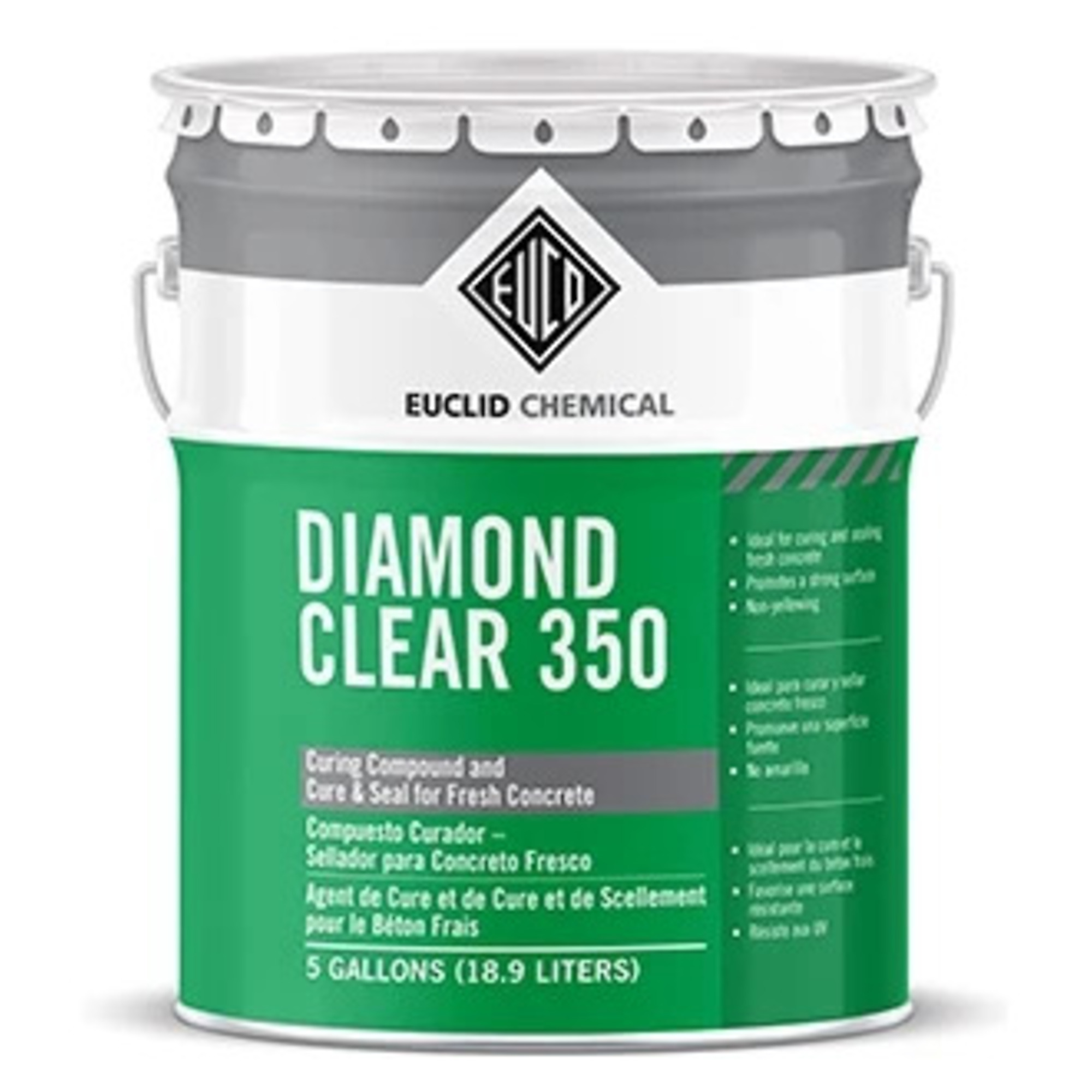 Euclid Diamond Clear 350 Exempt Solvent-Based Non-Yellowing Cure & Seal 5 Gallon